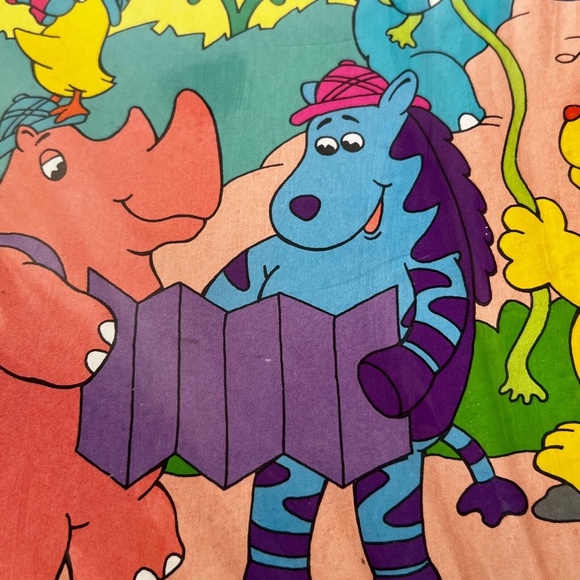 Vintage 1989 Safari Party School Folder Portfolio Mead 80s Lion Ostrich Bifold - Picture 5 of 6